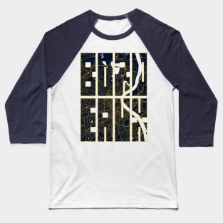 Bordeaux, France City Map Typography - Gold Art Deco Baseball T-Shirt